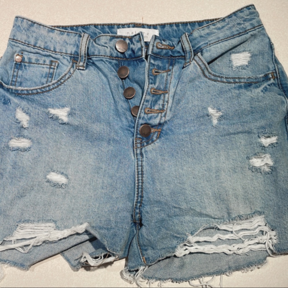 Nature Denim Mom Shorts Blue